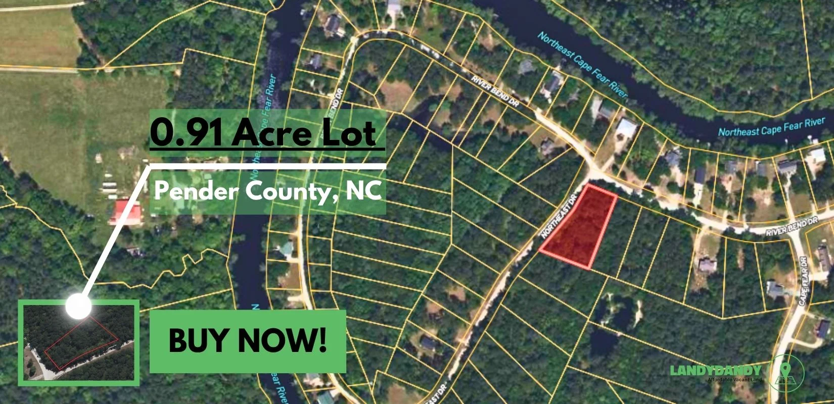 Pender County, NC Land For Sale – 0.91 Acres of Opportunity in Pender County, NC