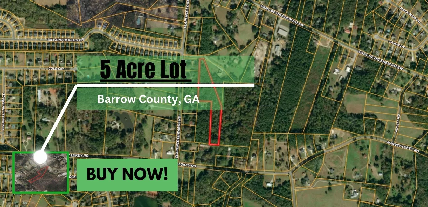Barrow, GA Land For Sale - 5 Acres of Opportunity in Barrow County, GA